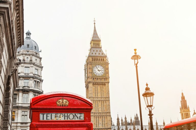 london telephone booth and big ben